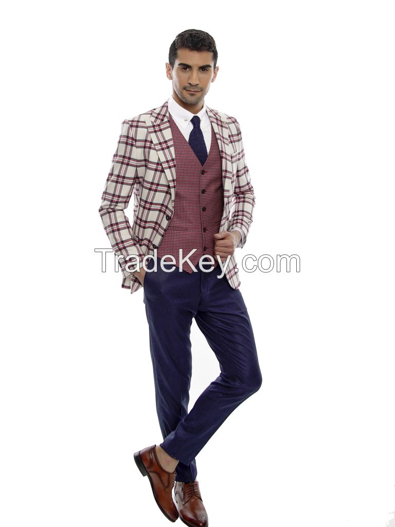 SUIT PARK 3 PIECES LIGHT RED SUIT