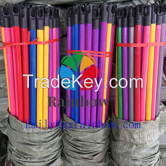 2020 Hot Selling PVC coated Wooden Stick With Italian Thread Plastic Broom Handle 
