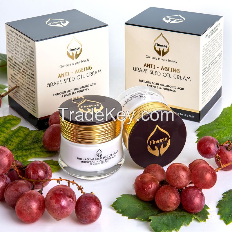 DEAD SEA ANTI - AGEING GRAPE SEED OIL CREAM - ENRICHED WITH HYALURONIC ACID