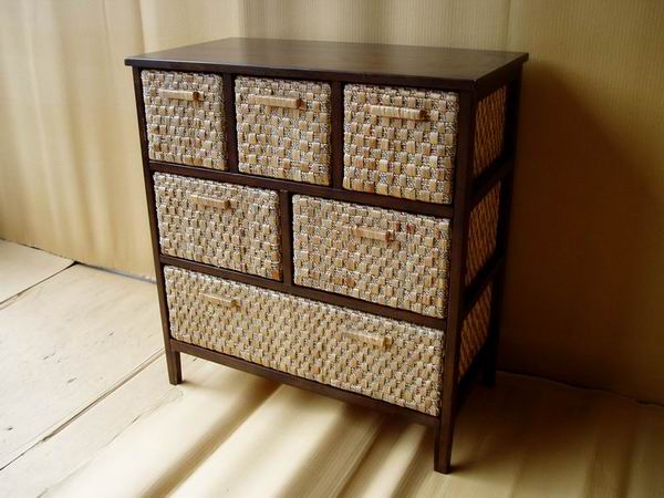 water hyacinth wooden frame cabinet