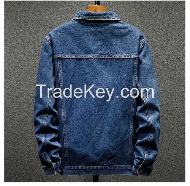 Denim jacket  Cotton padded jacket men&amp;amp;#039;s autumn new trend large size hooded jacket Korean loose fashion brand sports clothes