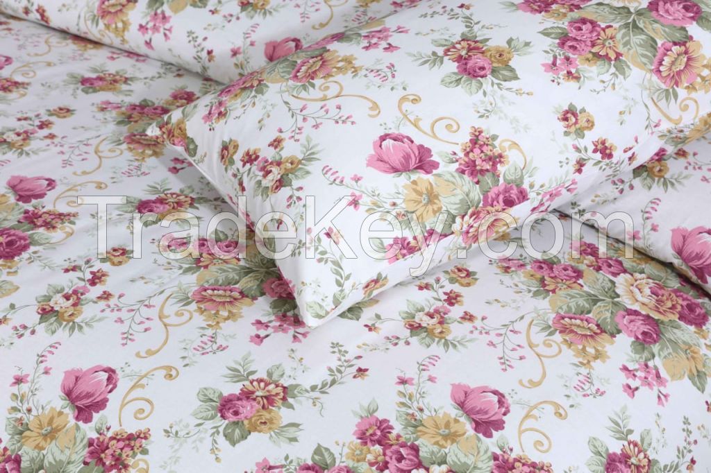 Queen Size Printed Bedsheet with Pillow Cases