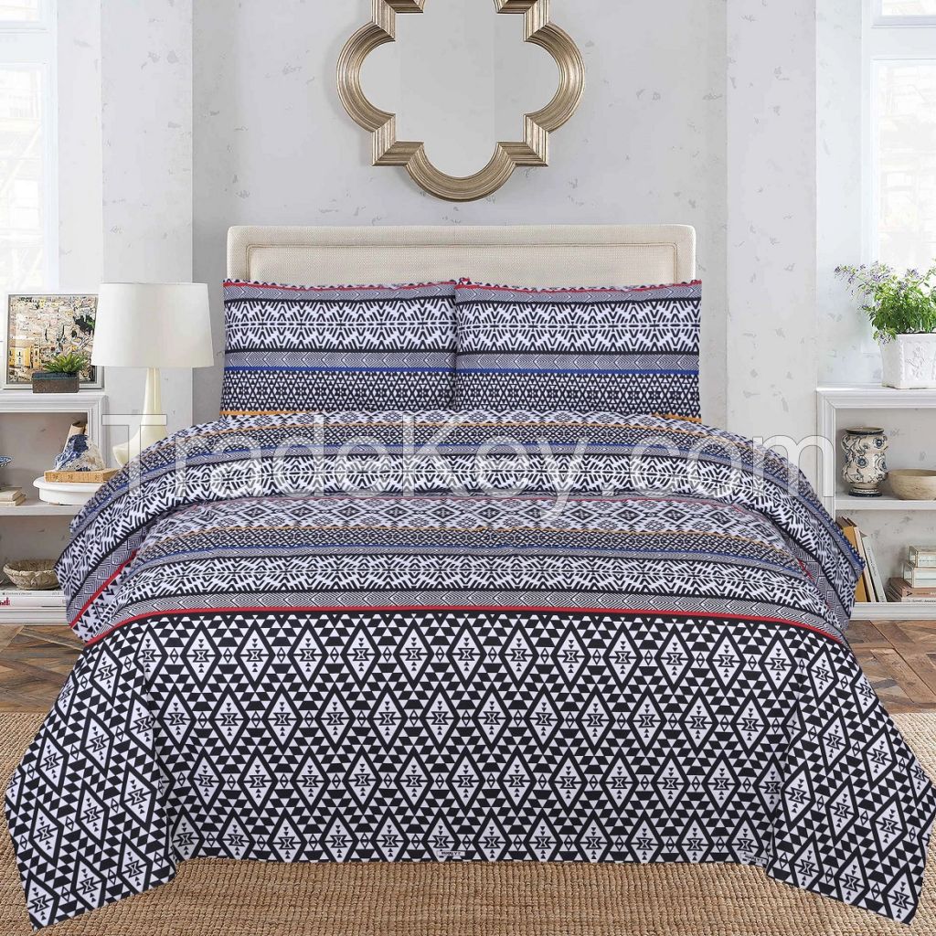 King Size Printed Bedsheet with Pillow Cases