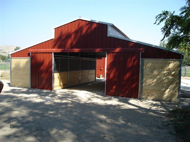Single story horse barn