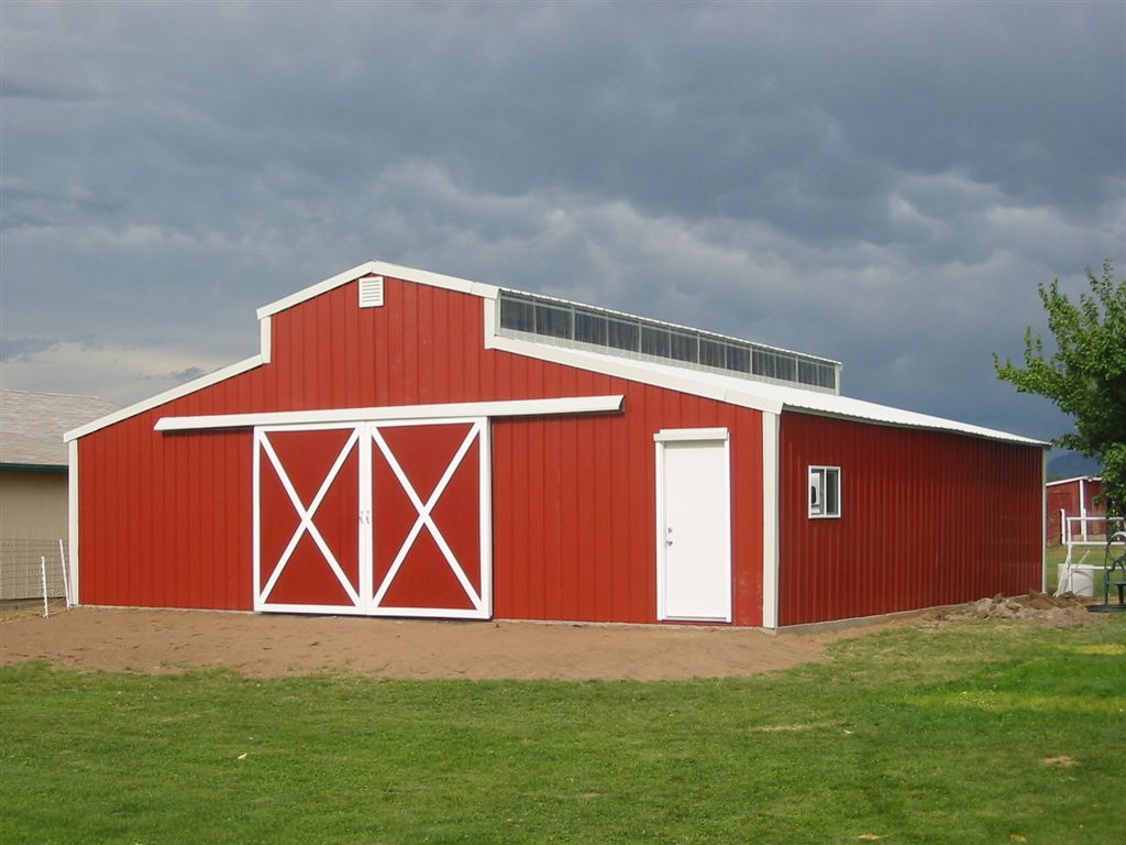 Single story horse barn