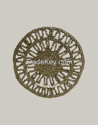 Seagrass Mat-Â Rattan Apple Mirror