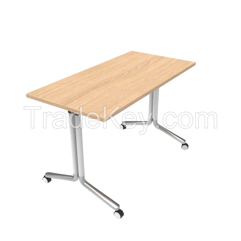 Modern office furniture training desk wood conference table foldable training folding table with wheels