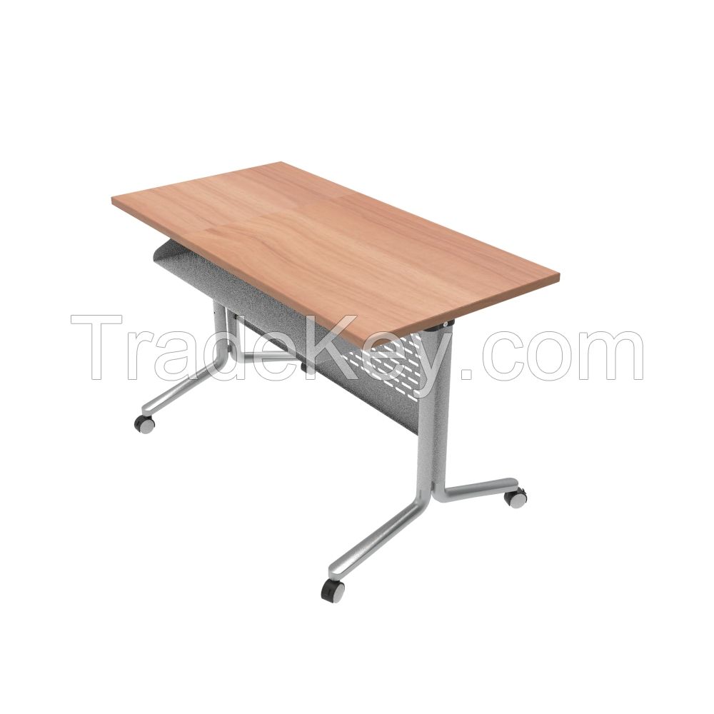 Modern office furniture training desk wood conference table foldable training folding table with wheels