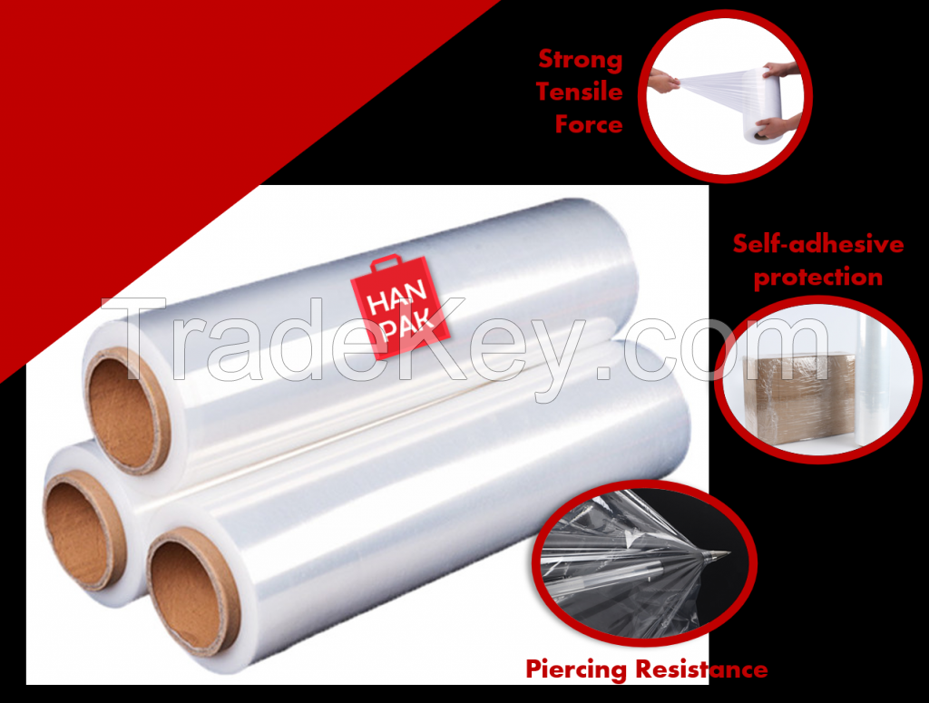 High performance_  Hand Machine Stretch film for pallet wrap _ VIETNAM manufacturer _ 300% stretchdable