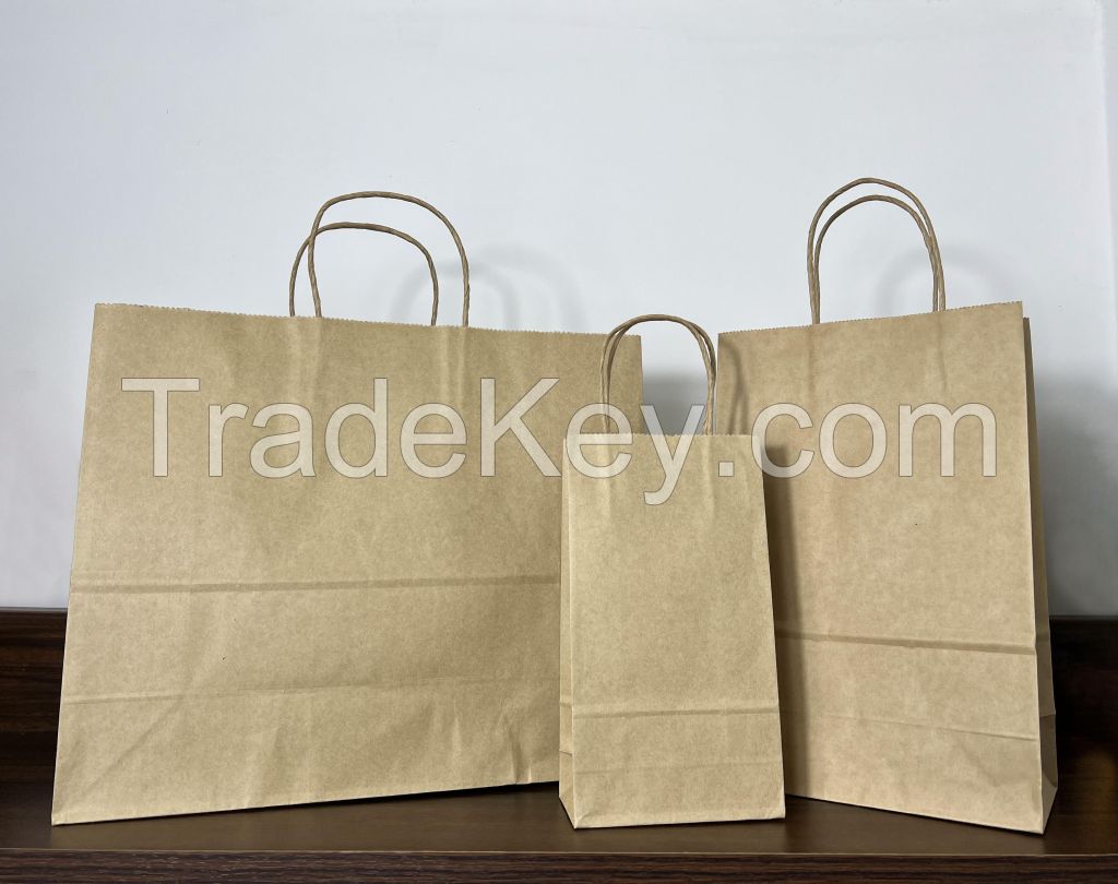wholesale kraft paper bag eco friendly recyclable shopping bag grocery bag gift bag