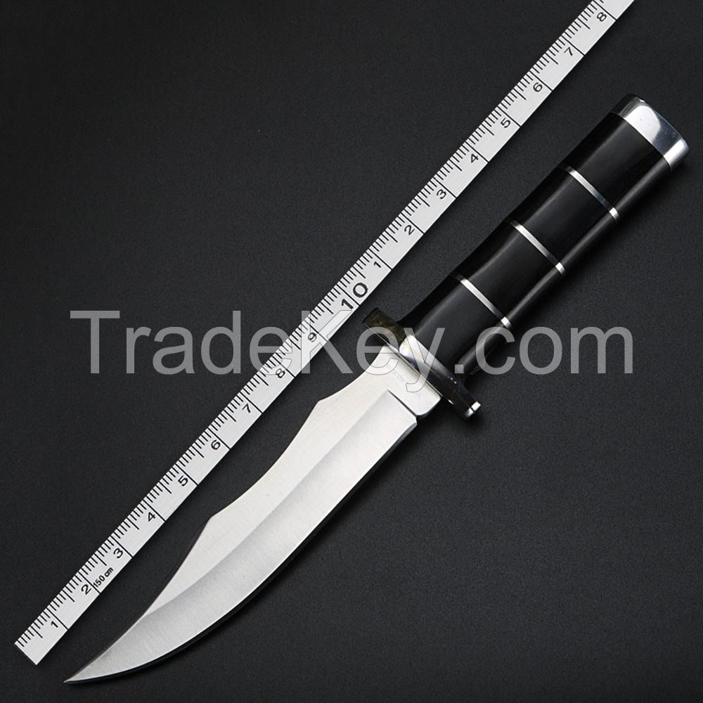 Outdoor Knife Camping High Hardness Survival Knife Handmade Hunting Straight Knife Tactical Rescue Knife