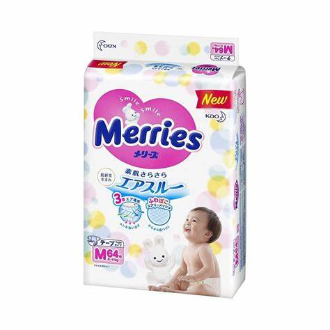 Merries Airthrew Large incremental Baby Diapers