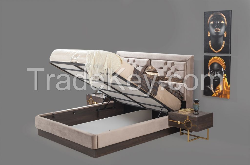 Bedroom Furniture Set soft solid white luxury storage bedroom set with wardrobe bedside table bed with base