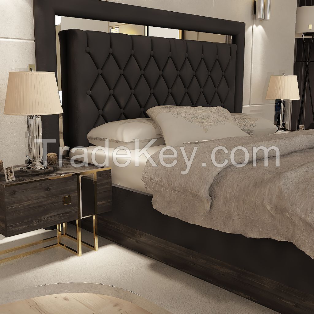 Bedroom Furniture Set home luxury gray model with 5 different bedroom furnitures