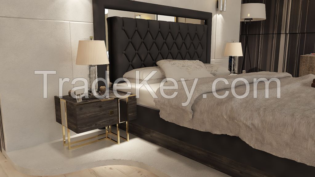 Bedroom Furniture Set home luxury gray model with 5 different bedroom furnitures