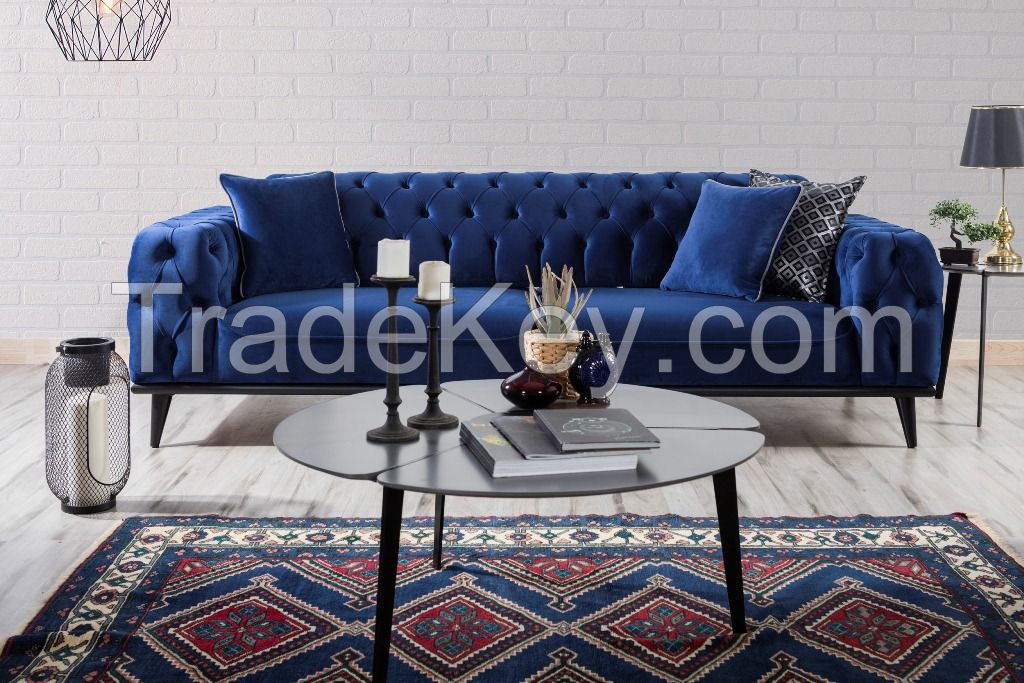 Modern Design living room sofa set living room furniture with four set 2x triple sofas 2x single bergeres