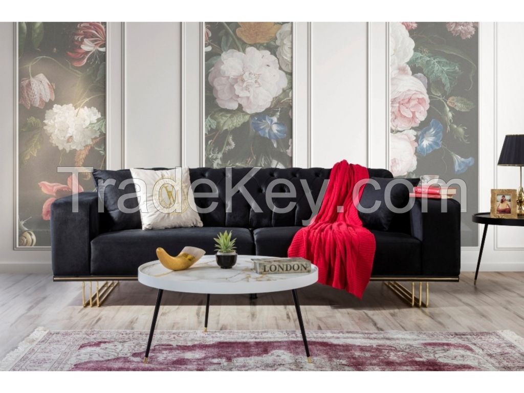 Hot sale Modern Design living room sofa set living room furniture with four set 2x triple sofa 2x single arm chair