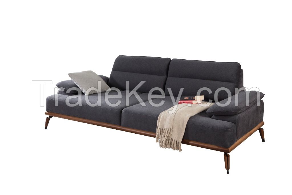 living room sofa set living room furniture with four set 2x triple sofa 2x single arm chair gray color