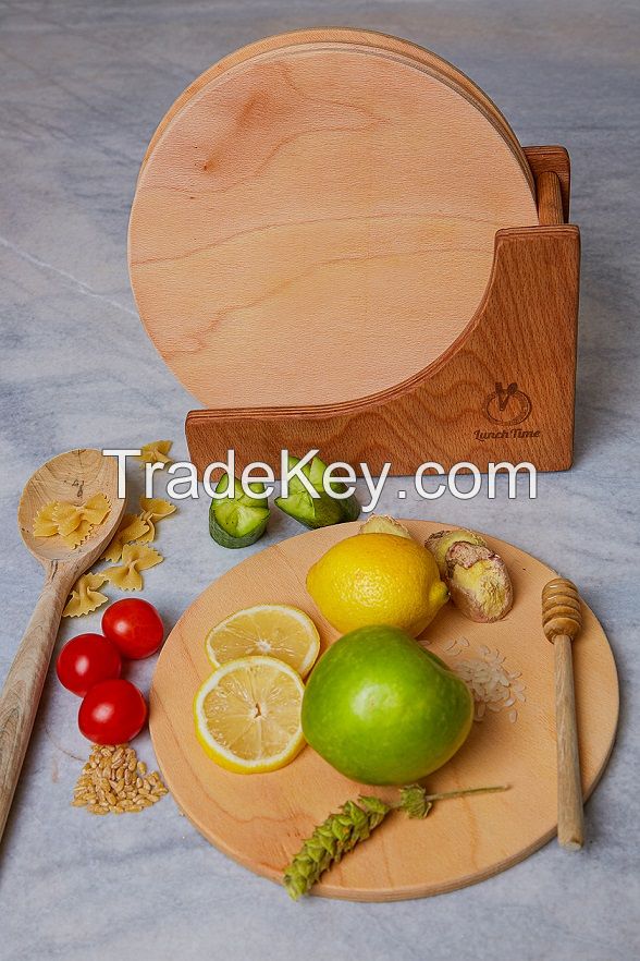 kitchen gadgets solid wood round dishes unpainted dried fruit wooden plate no chemical wooden