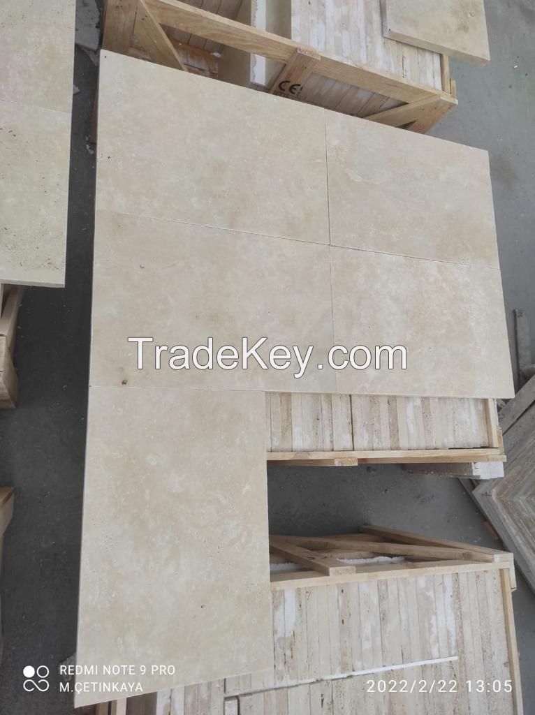 Best Selling Polished Marble Stone Big Size Polished Pool Cooping Cheap Factory Hot Sale Waterproof Travertine From Turkey