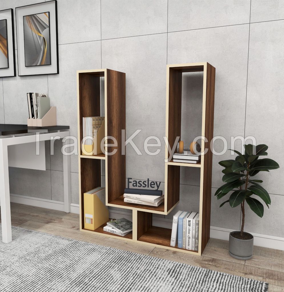 Modern Multifunction TV Stand Fassley TV Unit Bookshelf 8 Different Shapes Unit Coffee Table Luxury Wooden TV Console