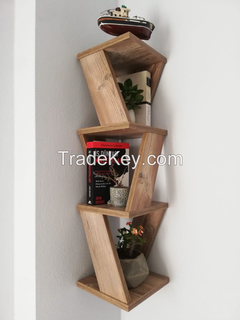 High Quality Wooden Wall Brown Fassley Decorative Corner Shelf 3 Layers Shelf Desired Color From Turkey