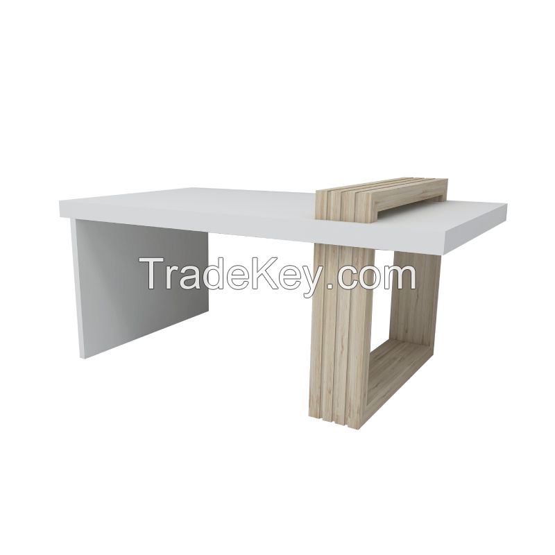 Modern Design Fassley Decorative Coffee Table Pine Wood White MDF Home Furniture Decoration