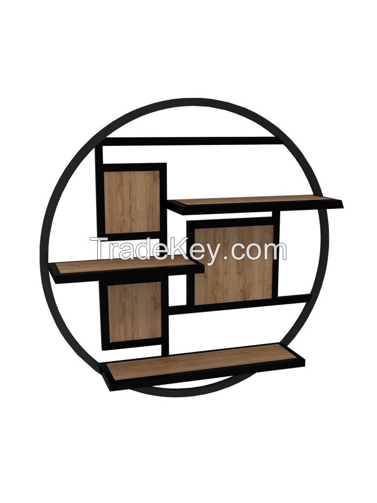 Best Design Fassley 3 Shelf Wall Shelf And Unit Iron Shelf Wood Look