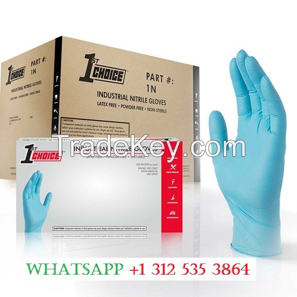 1st Choice Nitrile Latex-Free 6 mil 8 mil Industrial Disposable Gloves