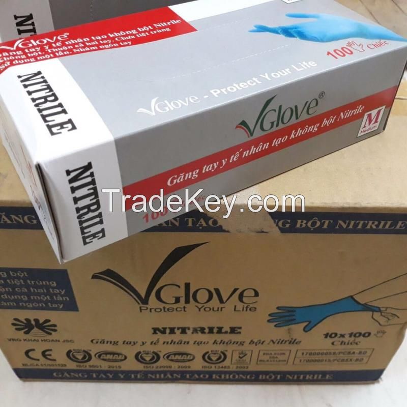 Wholesales Vglove Nitrile Powder Free Nitrile Examination Gloves 100pcs/box