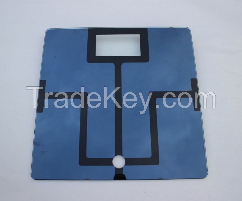 Customized ITO Tempered Electronic Body Scale Silk Screen Printing Glass Panel