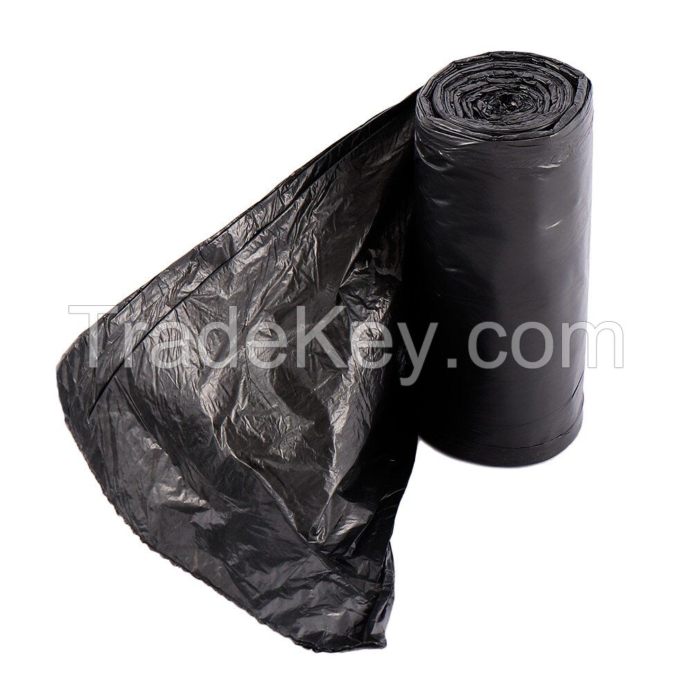 Black heavy duty trash can liner starseal coreless roll made in Vietnam