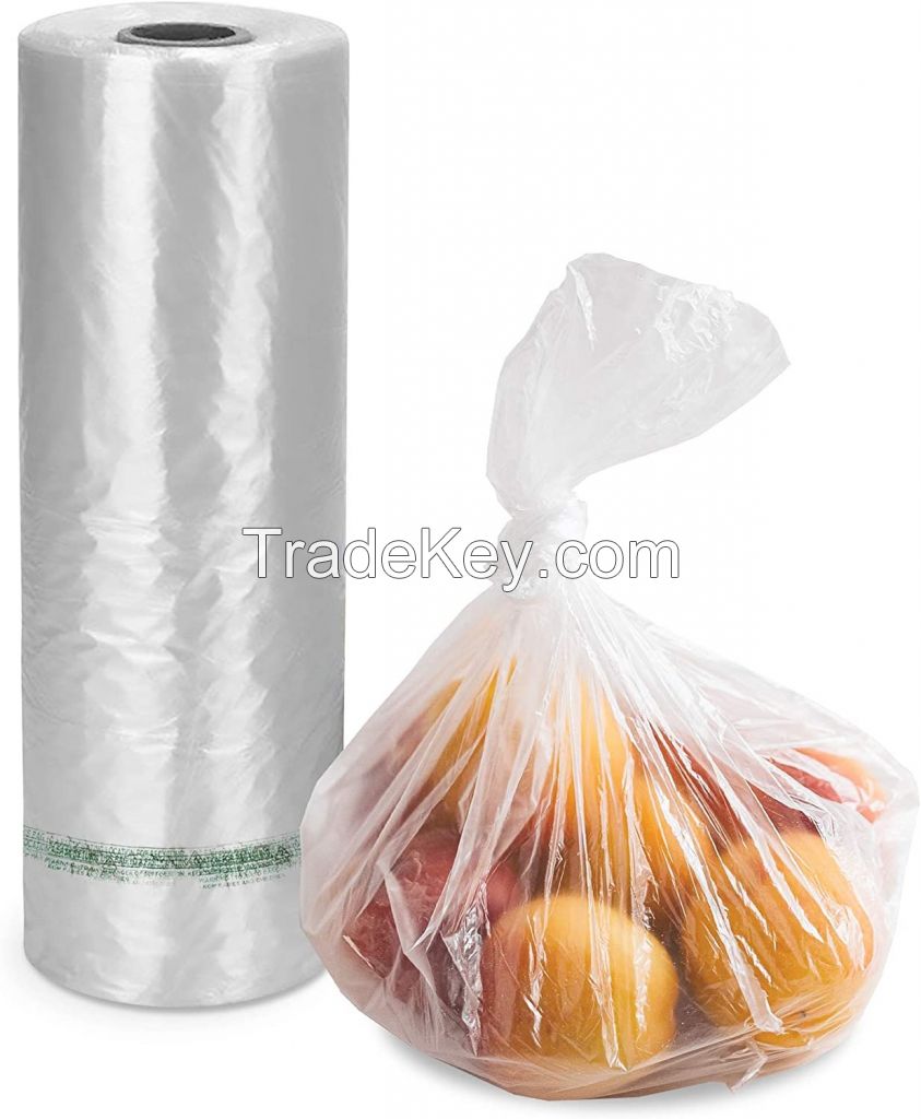 Food contact PE double folded Produce bags on roll made in Vietnam