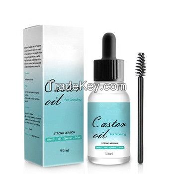 OEM Private Label Pure Organic Castor Oil For Hair Eyebrow Eyelash Beard Growth