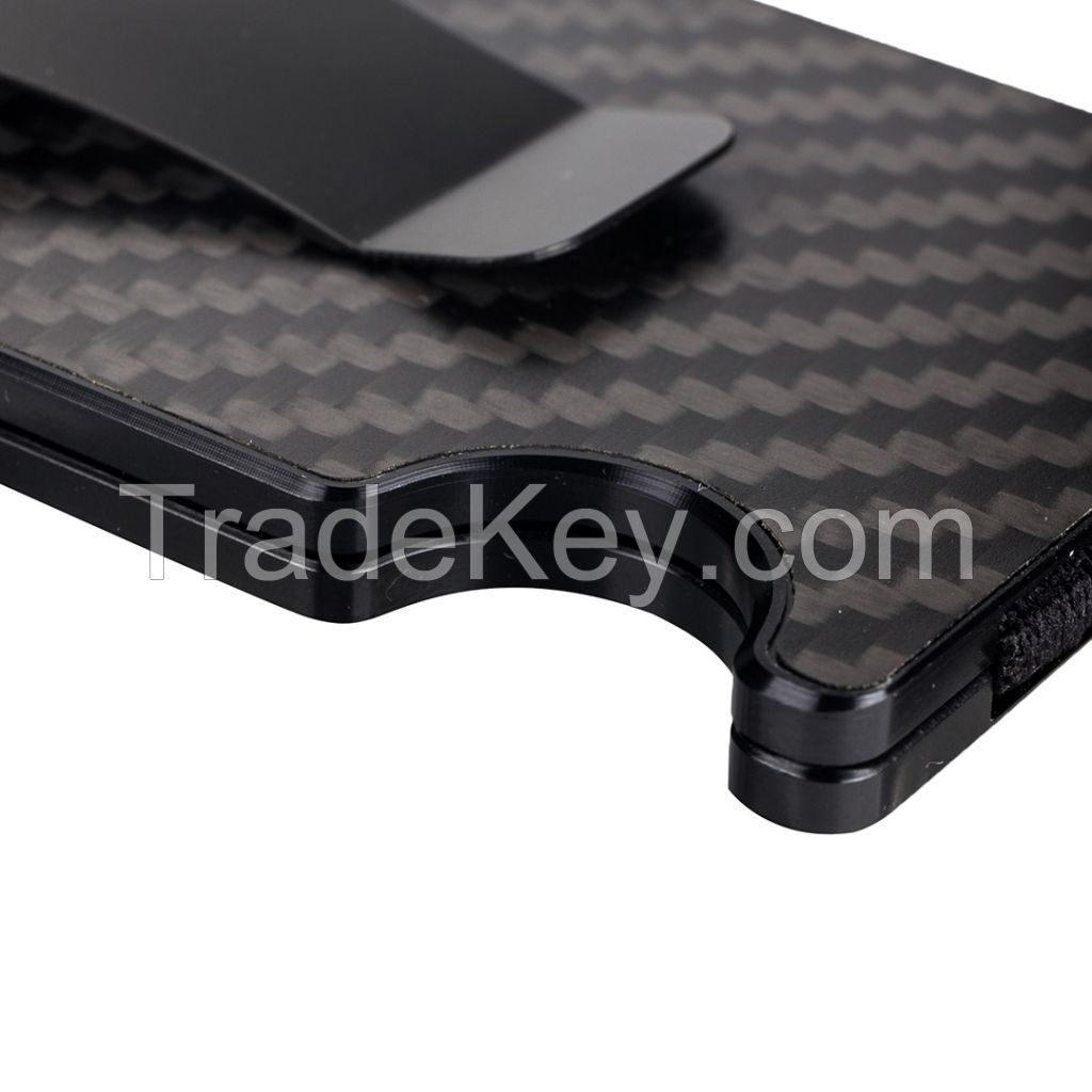 Custom logo RFID Blocking carbon fiber men rfid walletâ��Â Â Â 