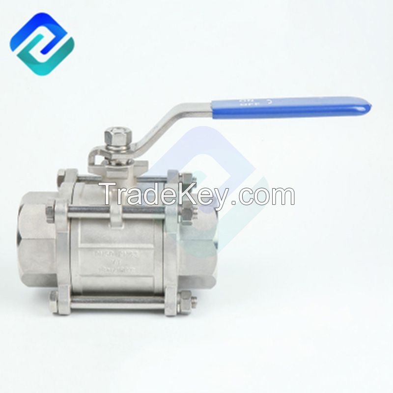 Hot selling stainless steel 3 pcs 1/4~4 inch stainless steel 304/316 ball valve