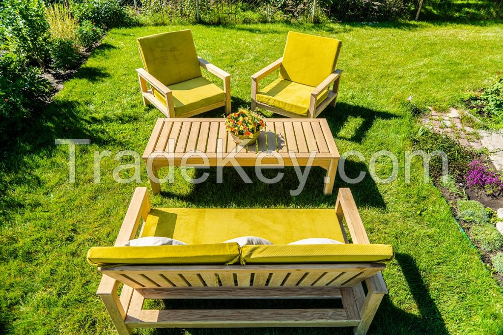 4-piece Garden Lounge Set Ash/oak