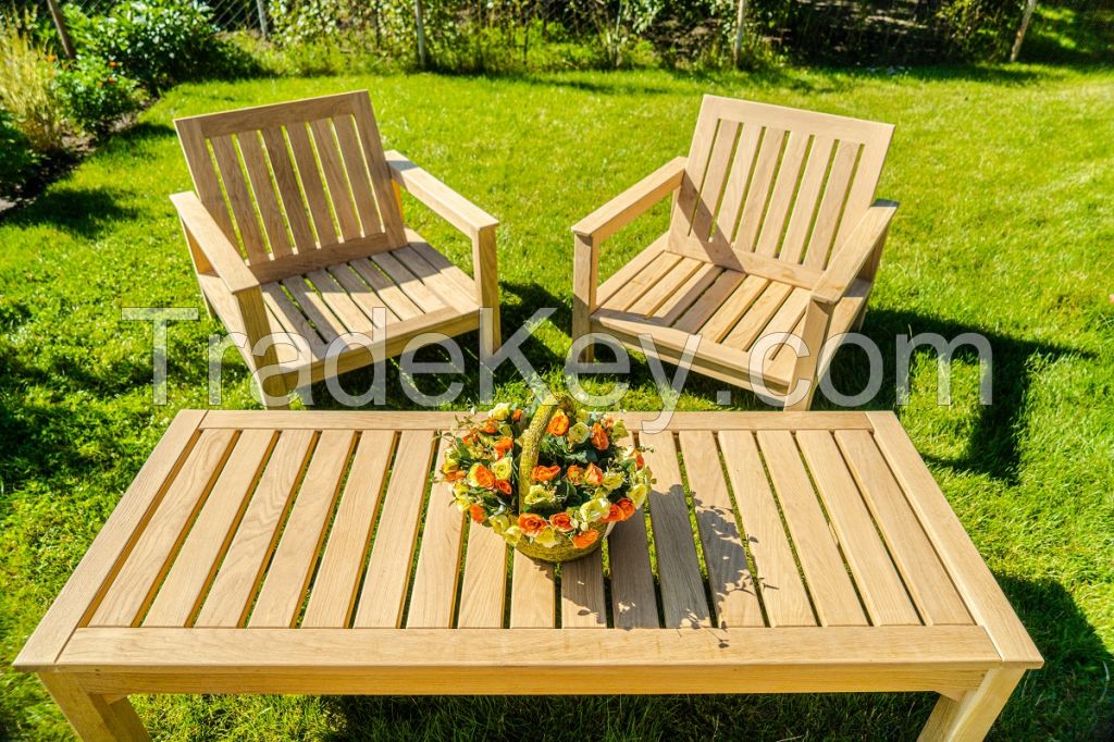 4-piece Garden Lounge Set Ash/Oak