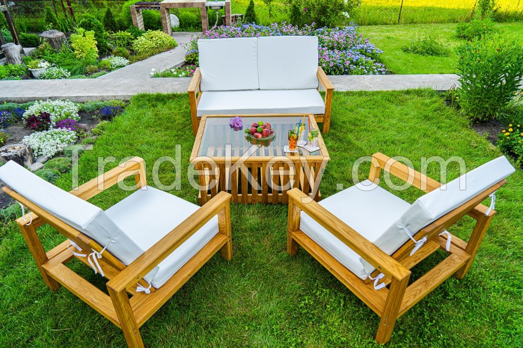 4-piece Garden Lounge Set (Ash or Oak)