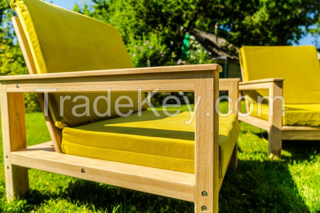 4-piece Garden Lounge Set Ash/Oak