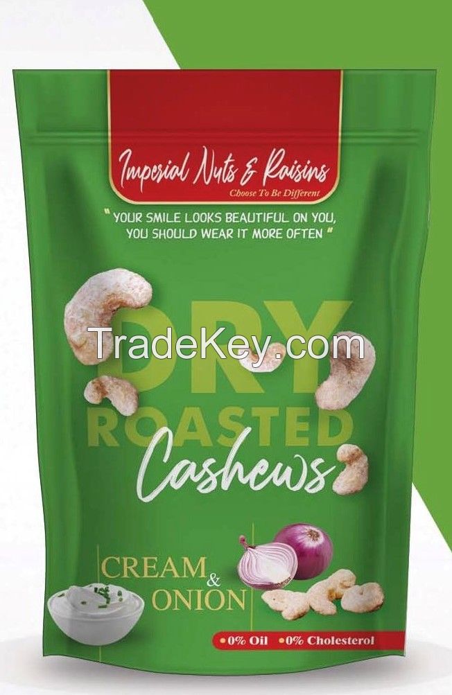 Dry roasted cream & onion cashew nuts