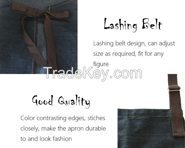 Durable Denim Jeans Apron With Custom Logo For Garden Cleaning