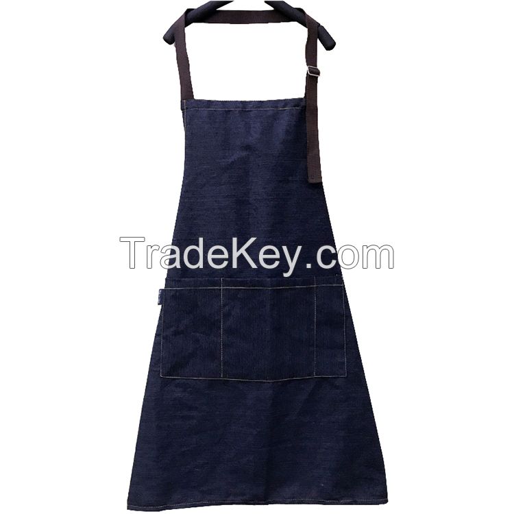 Durable Denim Jeans Apron With Custom Logo For Garden Cleaning