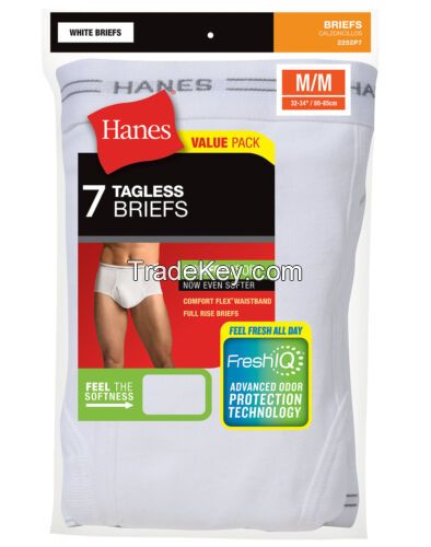Hanes Men's TAGLESS No Ride Up Briefs w/Comfort Flex Waistband 7Pk Underwear