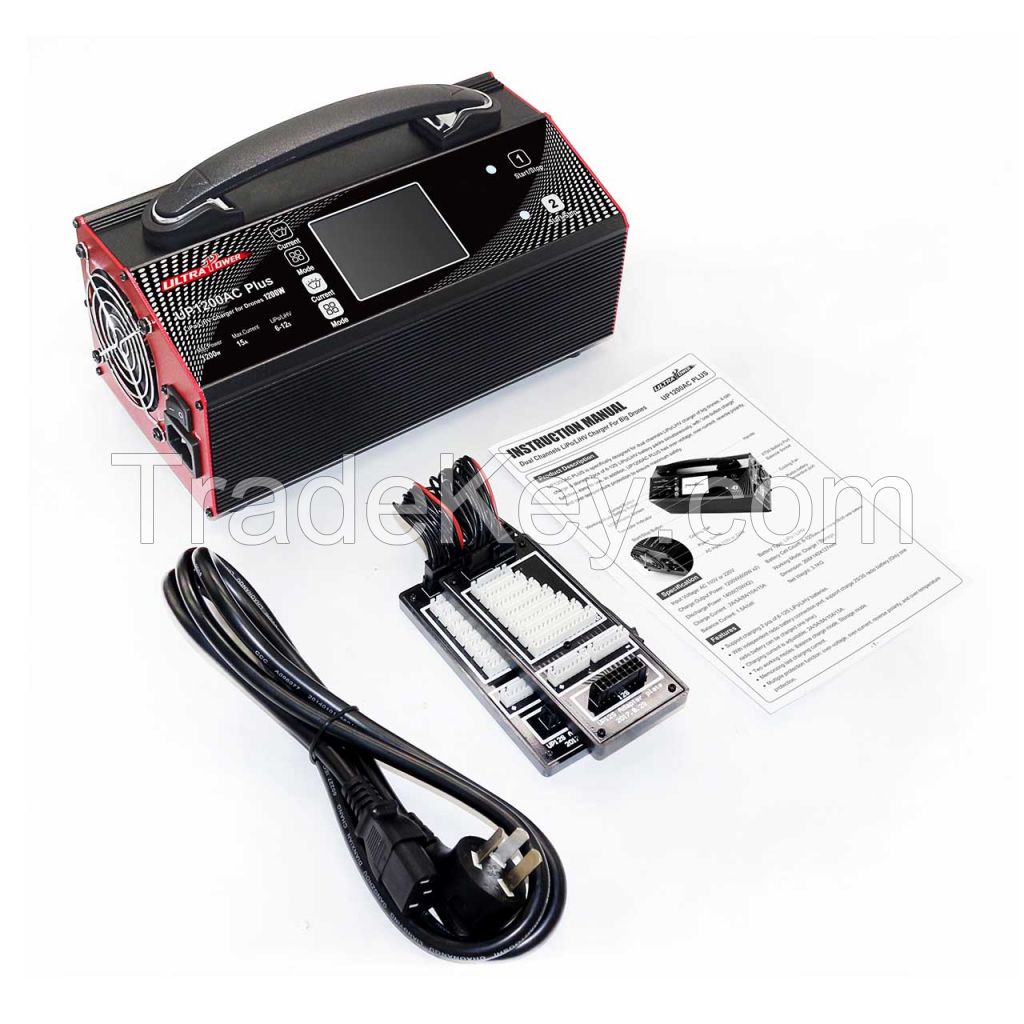 Ultra Power UP1200AC PLUS 2x600W 15A 6S 12S LiPo LiHV Battery Balance Charger For UAV Agriculture Drones