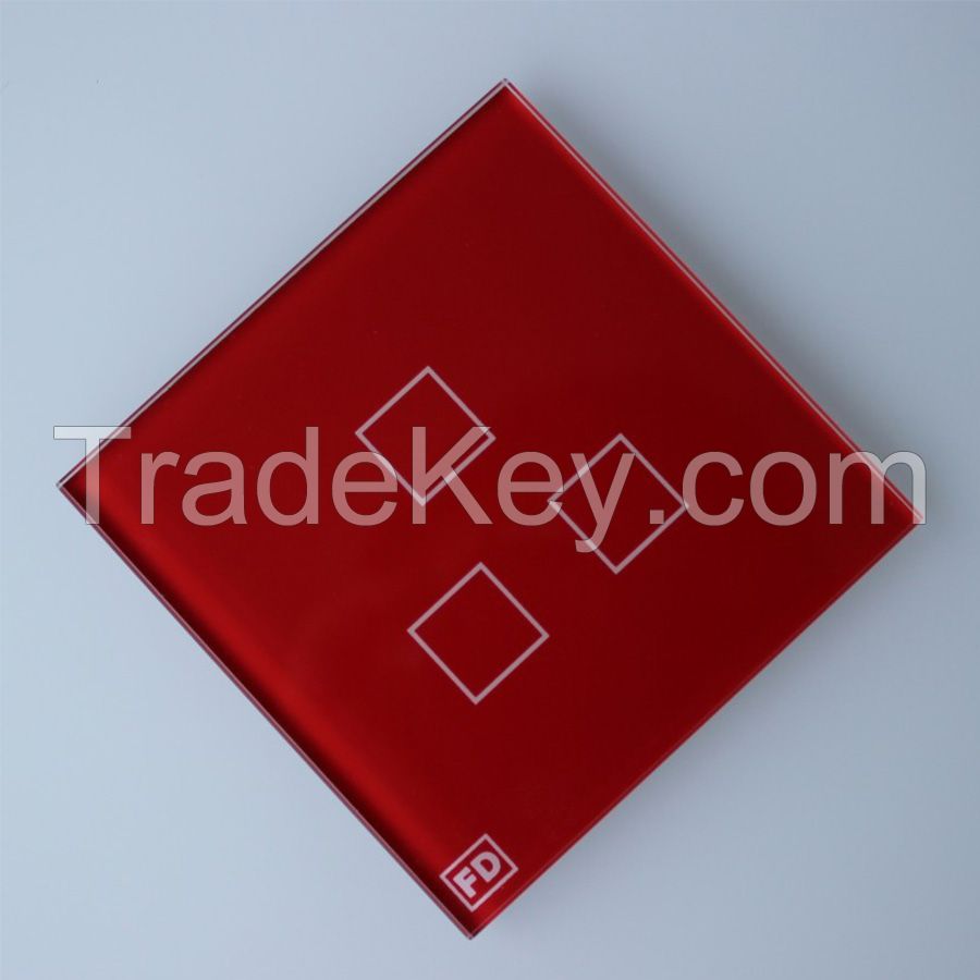 2mm 3mm 4mm Tempered Glass Touch Control Panel for Hotel Door Lock