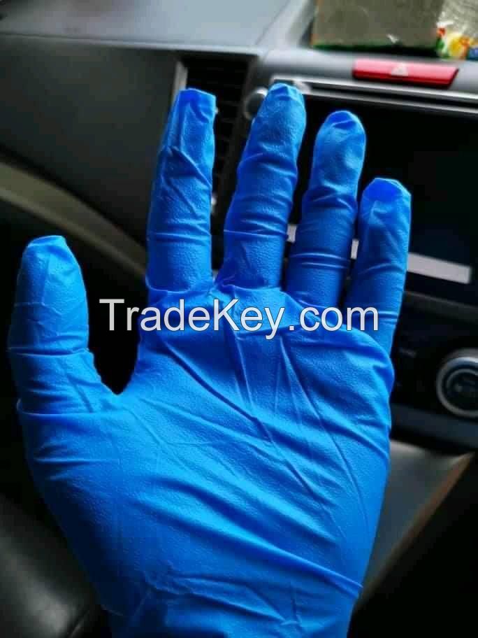 DISPOSABLE BLUE NITRILE GLOVES POWDER FREE FOR MEDICAL USE