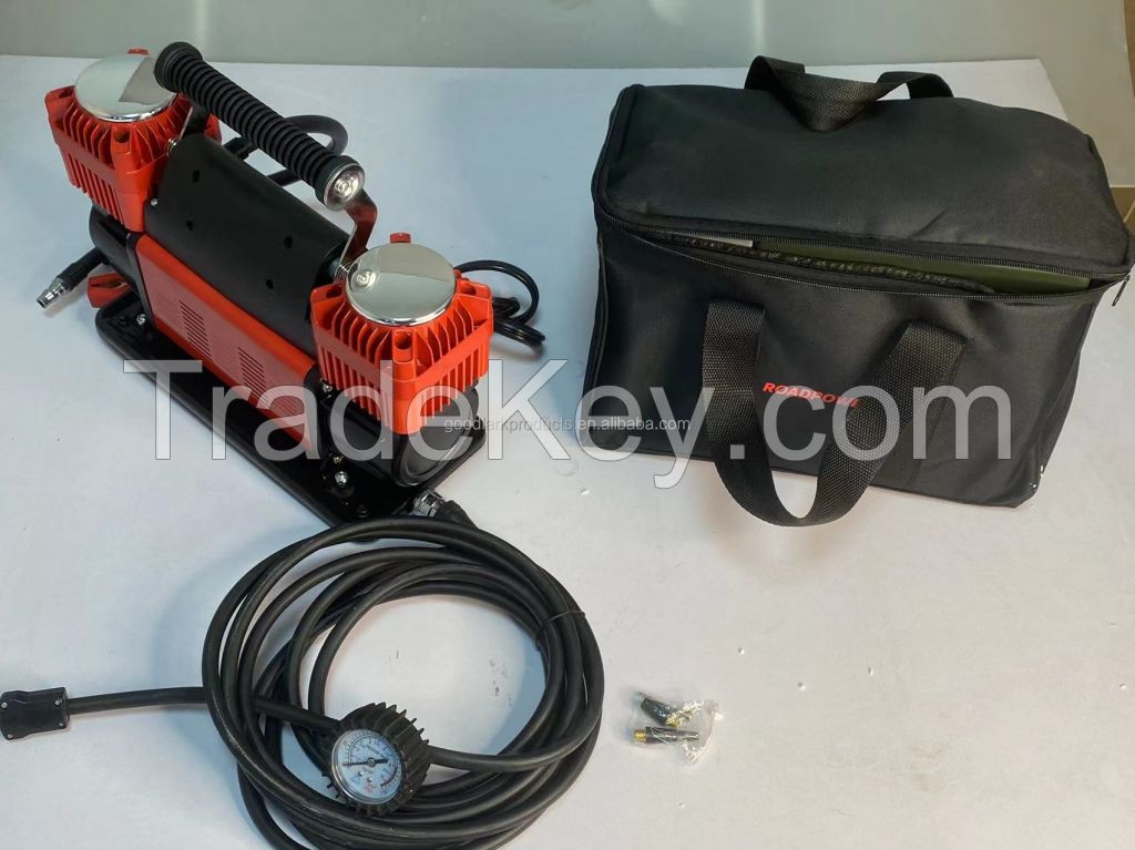 Hot Sale Portable 12 Volt Double Cylinder Air Compressor From China
