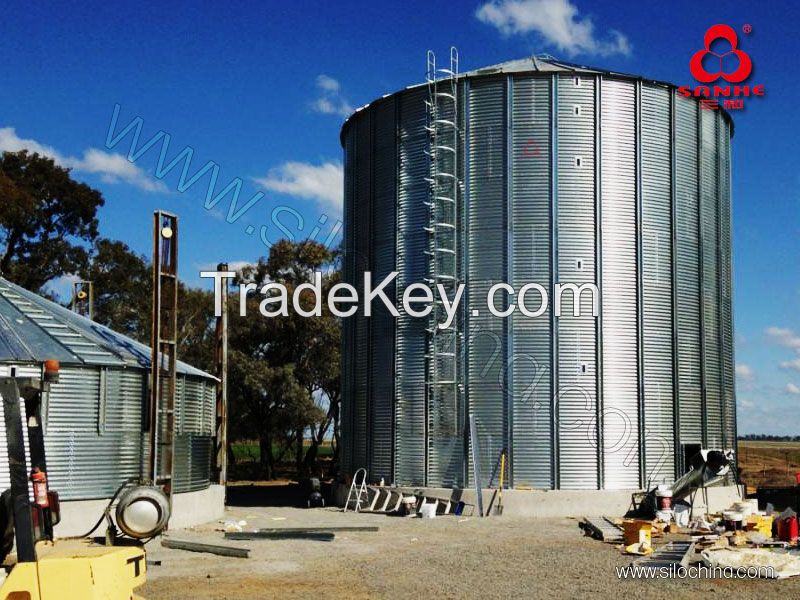 Assembly hot galvanized grain steel silo