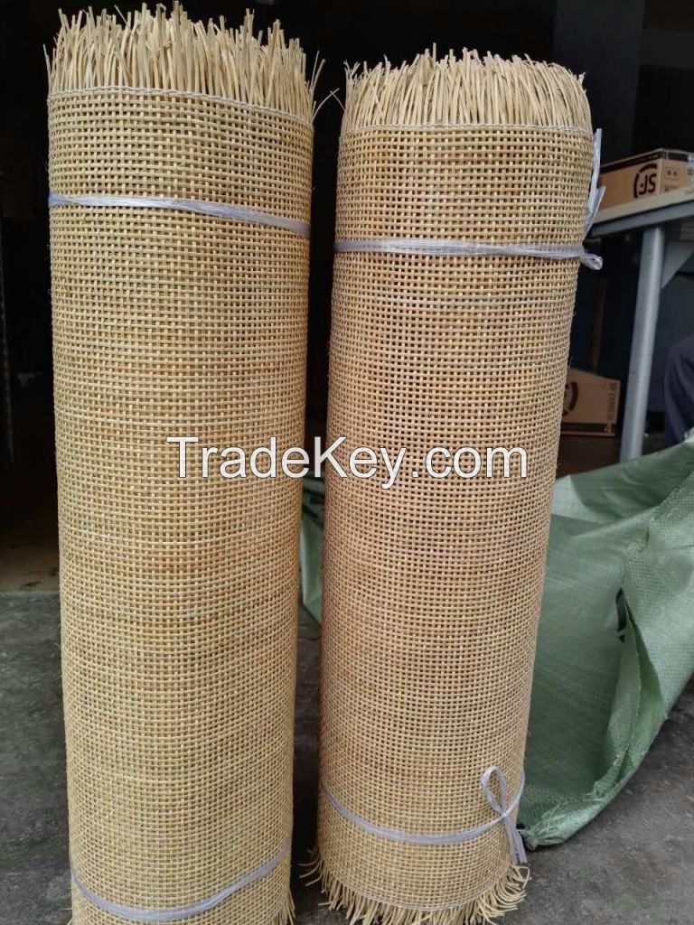 Cheap Price 1/2 Mesh Rattan Weaving Unbleached Hexagon/ Square rattan webbing cane Roll 15 meters_ Eco - friendly- sarah +84347587878